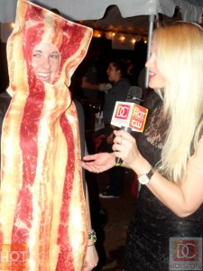 That is me interviewing a human piece of bacon for DC Hot Spots  Photo by Brian J. Silver