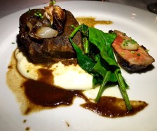 24 Hour Braised Shortrib, Prime NY Strip, Caramelized Pearl Onion Soubise, Potatoes Aligot