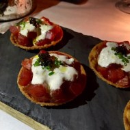 Blue Fin Tuna, Crispy Wonton, Caper Shallot Cream, Osetra Caviar