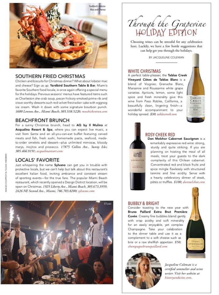 Check out South Florida Luxury Guide Magazine & my "Through the Grapevine" Article